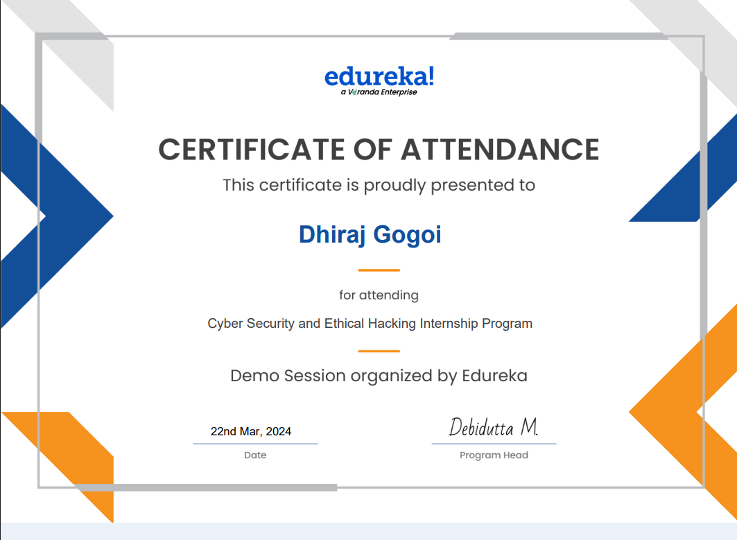 Cybersecurity Bootcamp Certificate