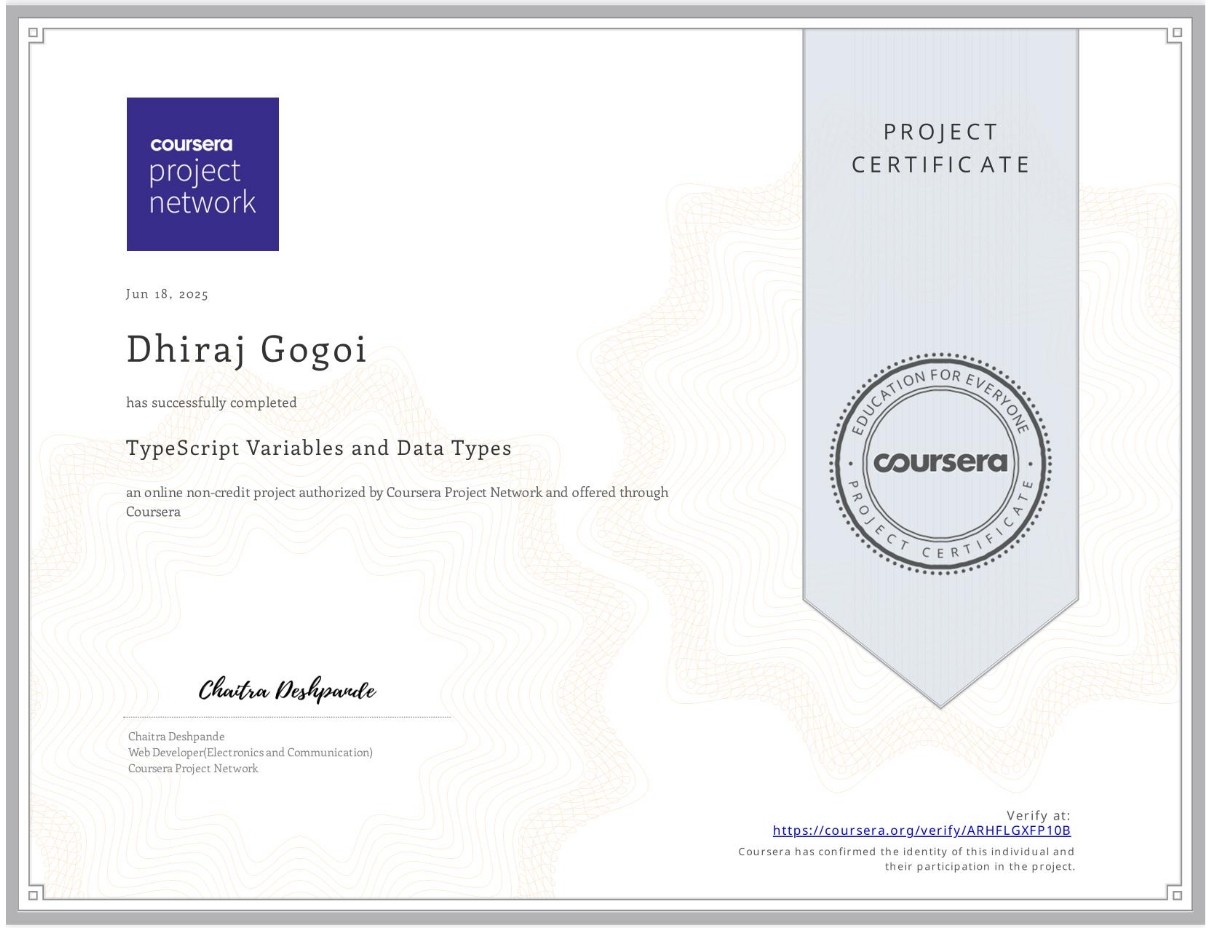 TypeScript Certificate